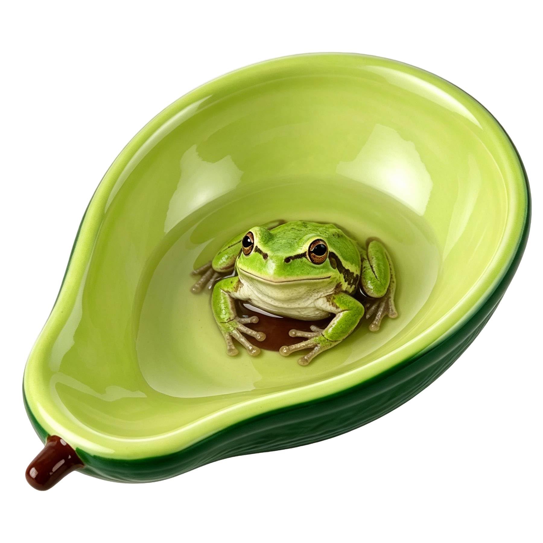 JSLZF Tree Frog Habitat Frog Water Bowl Dish Bathtub Tank Accessories Terrarium Decor Ceramic Aquarium Decoration Sturdy and Not Easy to Knock Over