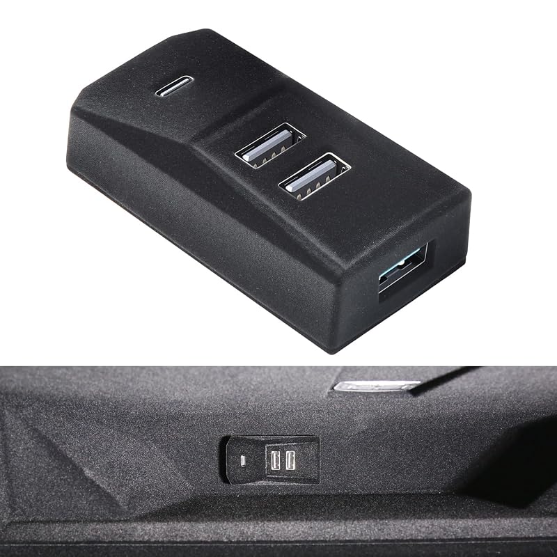 Hub USB Arcoche de 4 portas para porta-luvas Tesla Model 3 Highland, Model Y Juniper e Cybertruck USB-HUB-4PORT