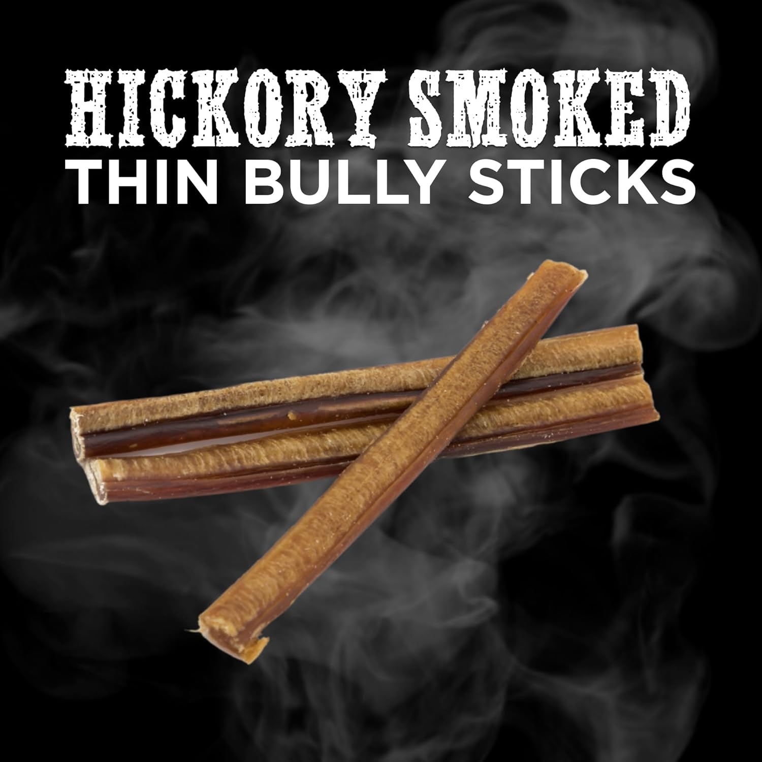 Best Bully Sticks Hickory Smoked Thin 6 Inch Bully Sticks - 24 Count (Pack of 1) - Natural Grass-Fed, Grain and Odor-Free, Smoky Aroma, No Additives