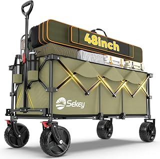 Sekey 300L Extended Collapsible Wagon, 660 lb Capacity, 48 in Long