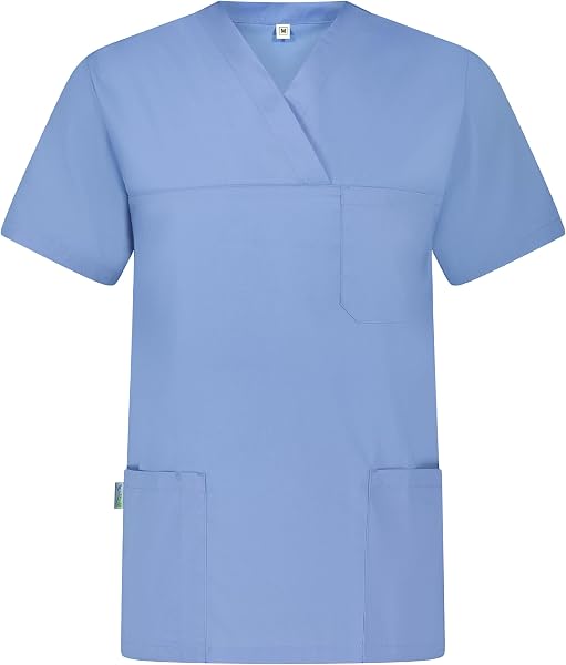 B-well Angel Unisex Kasack Kurzarm V-Ausschnitt Kasack Damen Pflege Kasack Herren Pflege Kasack Schlupfkasack - 1
