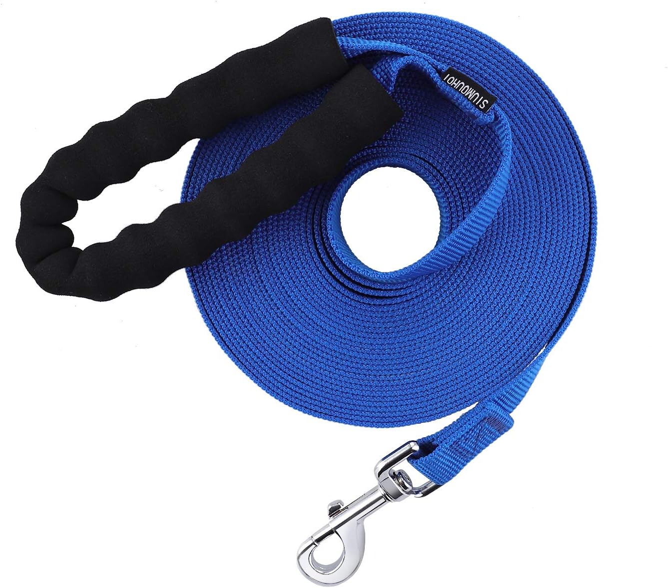 Siumouhoi 30 FT Long Dog Leash with Comfortable Padded Handle Nylon Training Lead Heavy Duty Leashes for Medium Large Dogs (30FT, Blue)