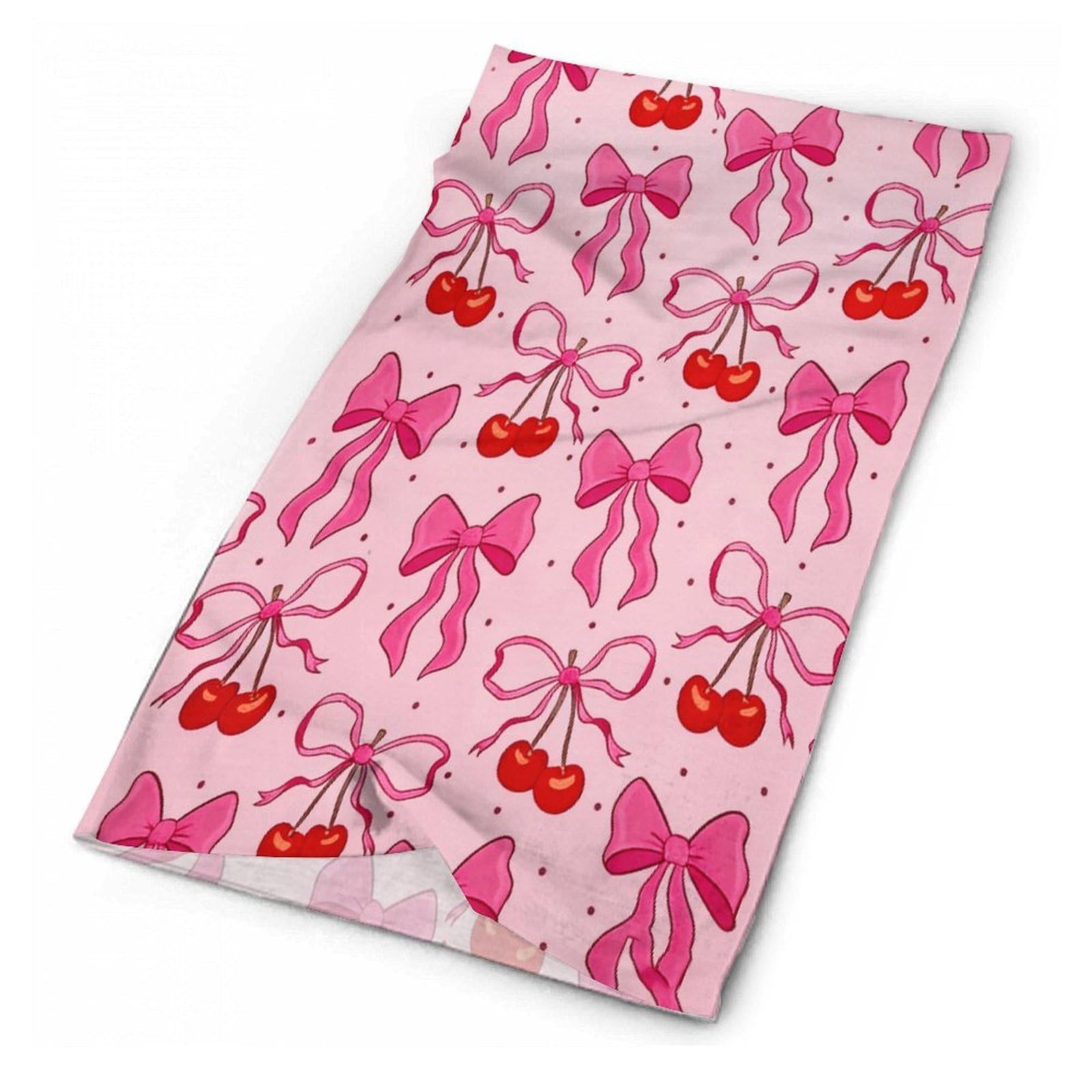 Pink Bow Cherry Neck Gaiter Cooling Face Mask for Adult
