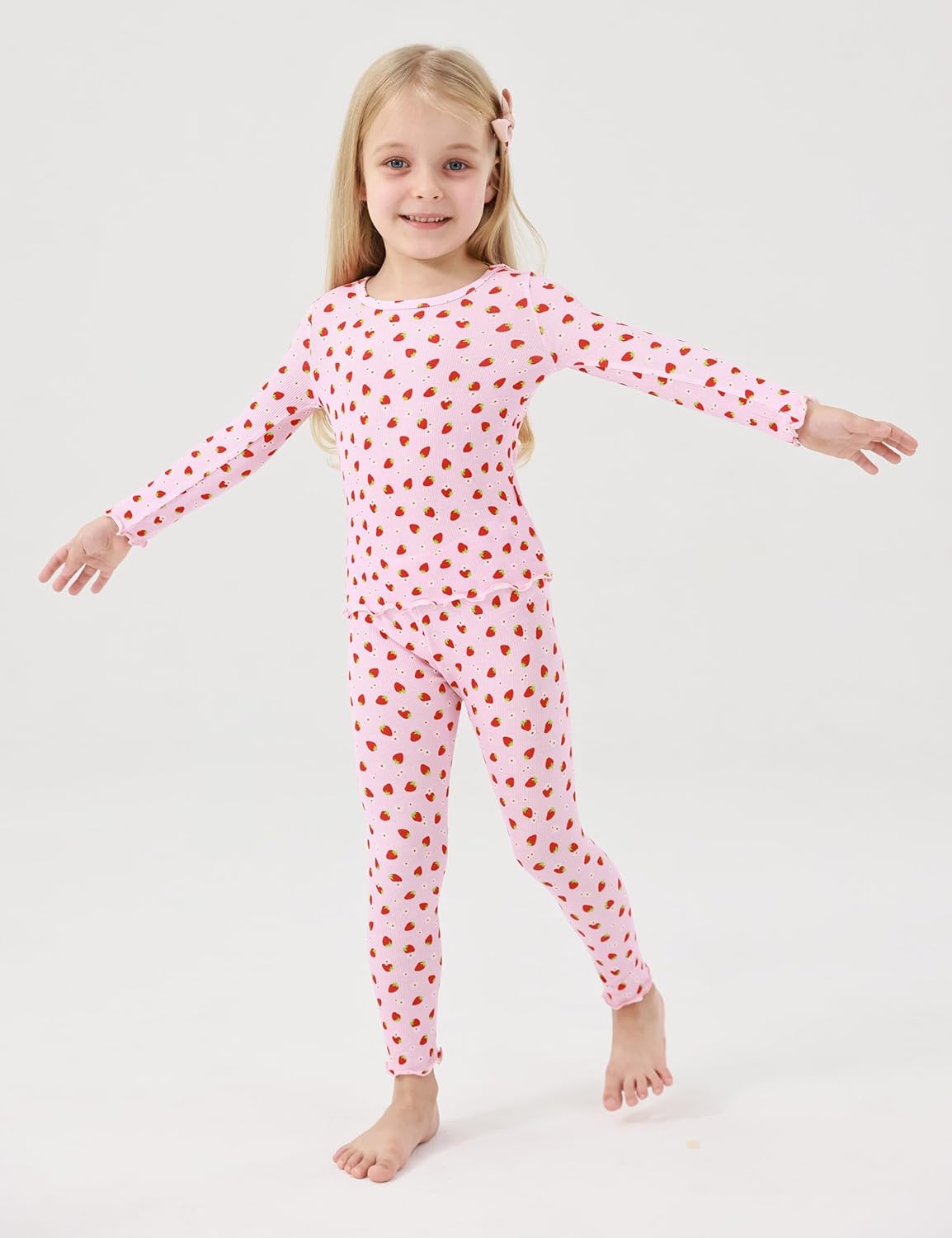 Bamboo Viscose Girls' Sleepwear Toddler Long Sleeve 2 Pieces Girls' Pajama Sets - Image 5