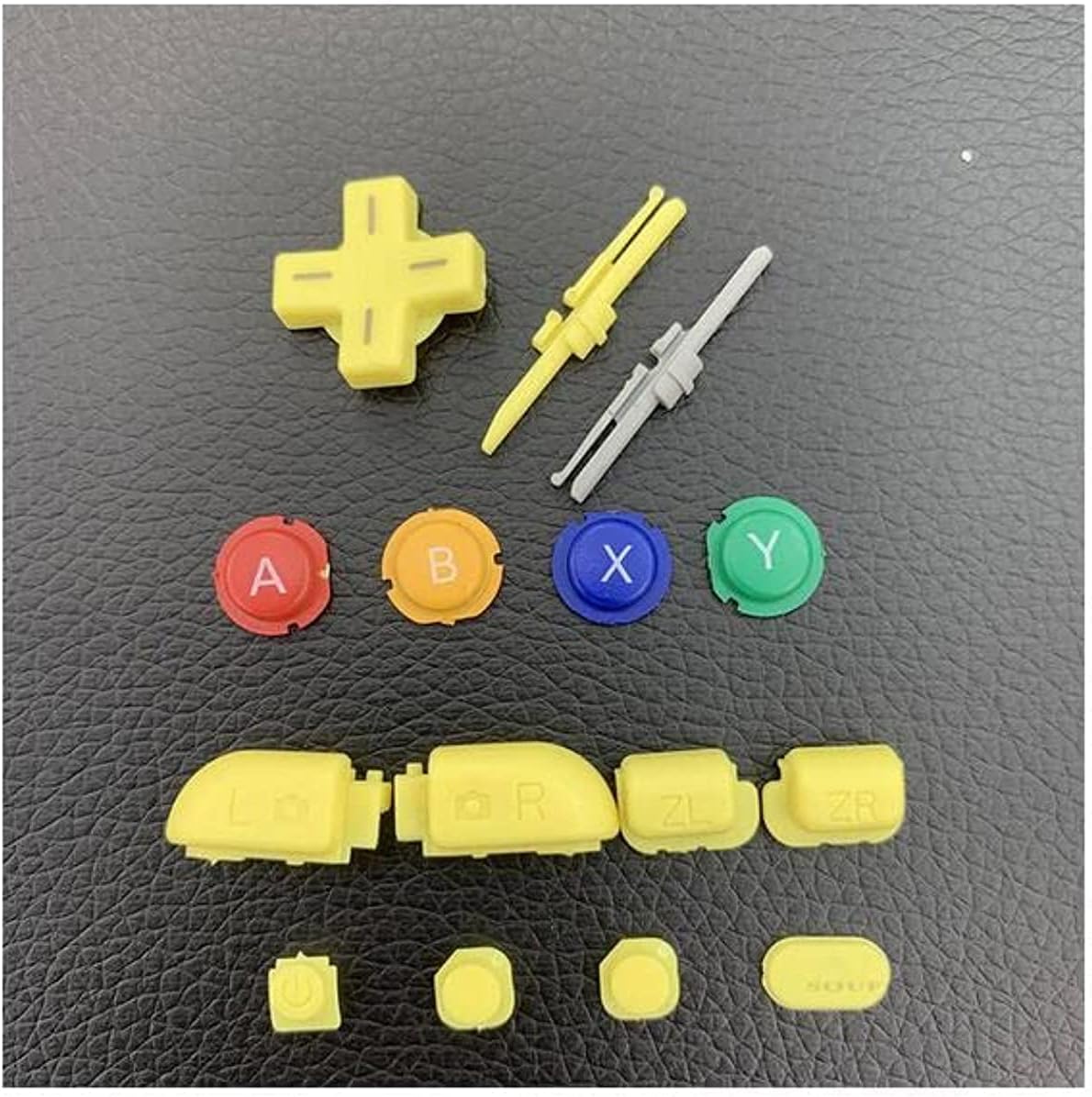 Replacement L R ZR ZL Buttons ABXY Buttons Home Button Start Button Power Select Button D Pad Set for New 3DS XL New 3DS LL Yellow