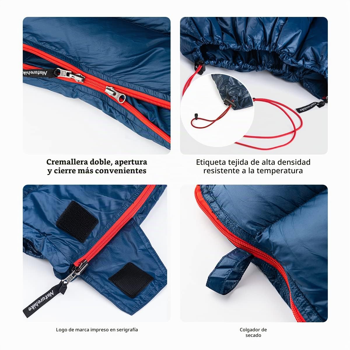 Naturehike Saco de Dormir Envolvente Ultraligero, 3-4 Estaciones, Impermeable, para Camping, Senderismo, Montañismo