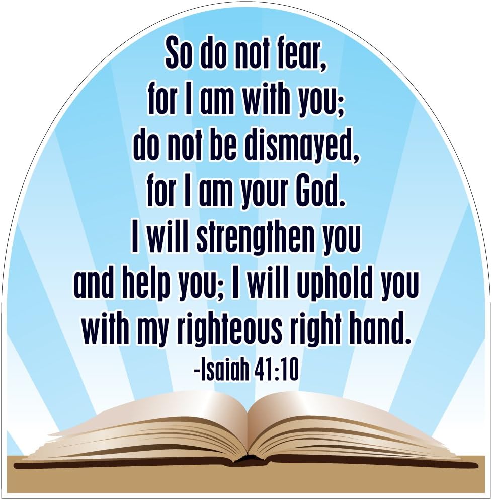VictoryStore Yard Sign Outdoor Lawn Decorations: Christian Yard Sign - Isaiah 41:10 - Corrugated Plastic Shaped Yard Sign w/ 2 E-Z Stakes.