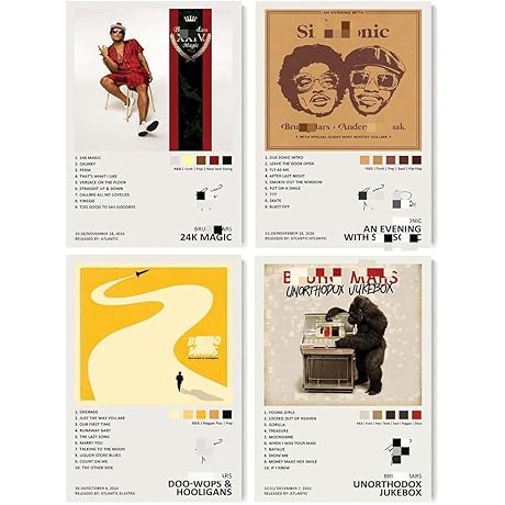 24k Magic Unorthodox Jukebox Doo-Wops & Hooligans Poster Quad Set