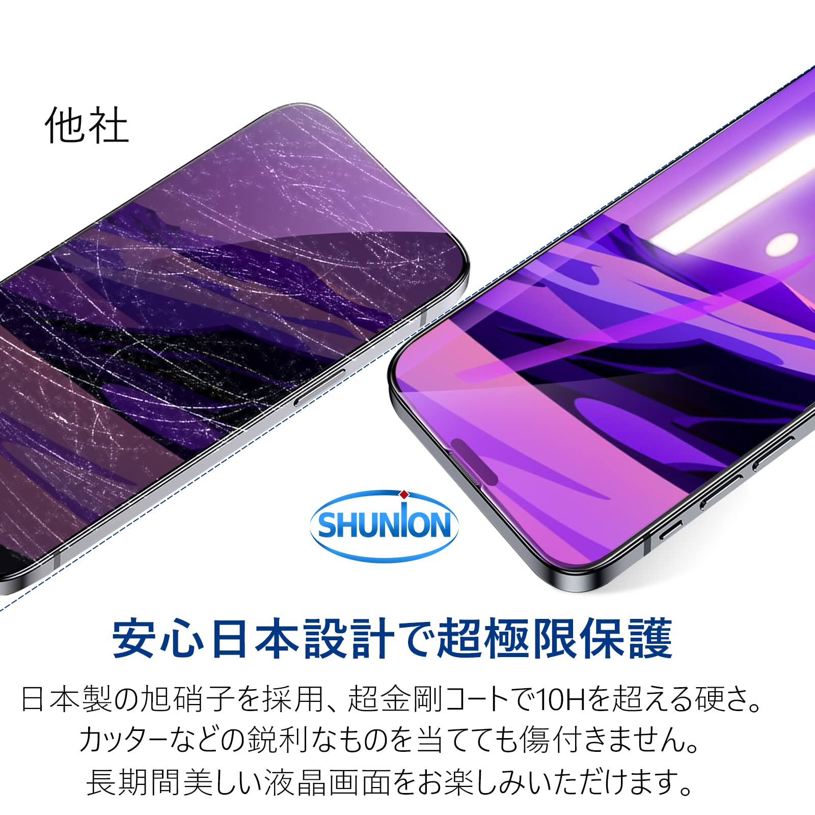 Amazon | 【2+2枚セット】 iPhone 14 pro max ガラスフィルム