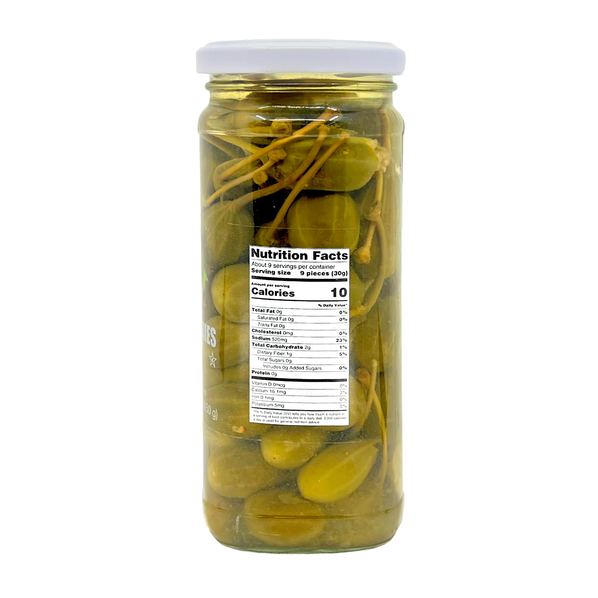 Sanniti Spanish Caperberries (Caper Berries) in Vinegar and Salt Brine - 16 oz