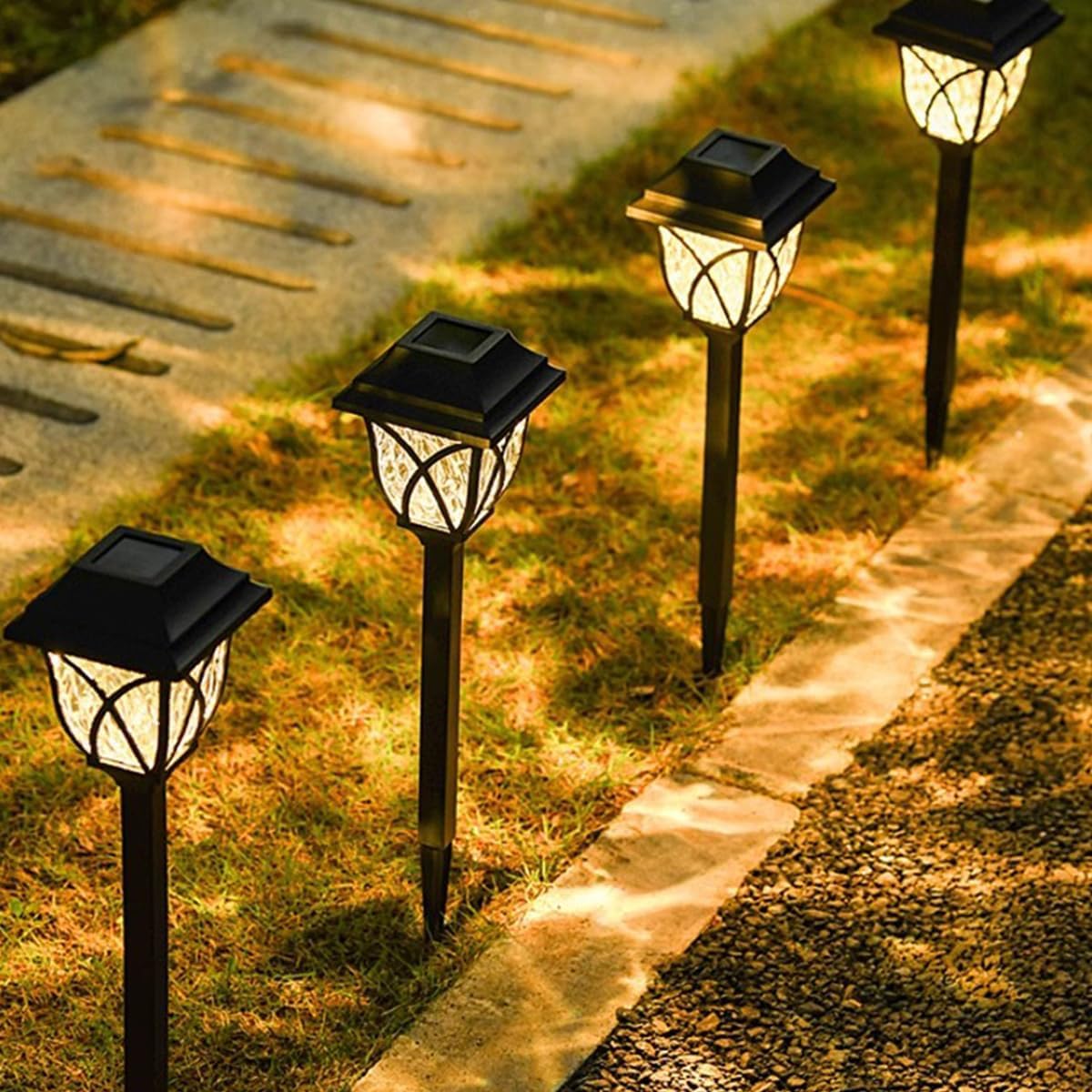 Generic Solar Pathway Lights- LED Solar Garden Lights Outdoor | Waterproof Solar Powered Path Lights for Yard | Patio | Landscape | Walkway | 6 PACK |