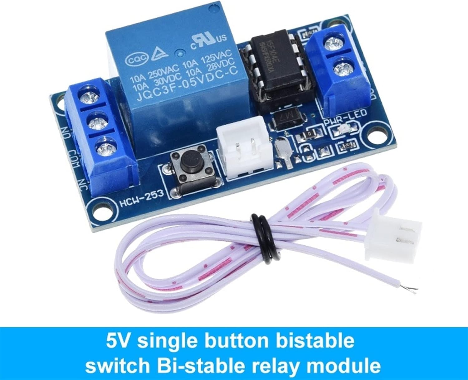 5V 12V Single Button Bistable Switch Bi-Stable Relay Module Car Modification Switch One-Button Start-Stop Self-locke 1Pcs (Color : 12V)
