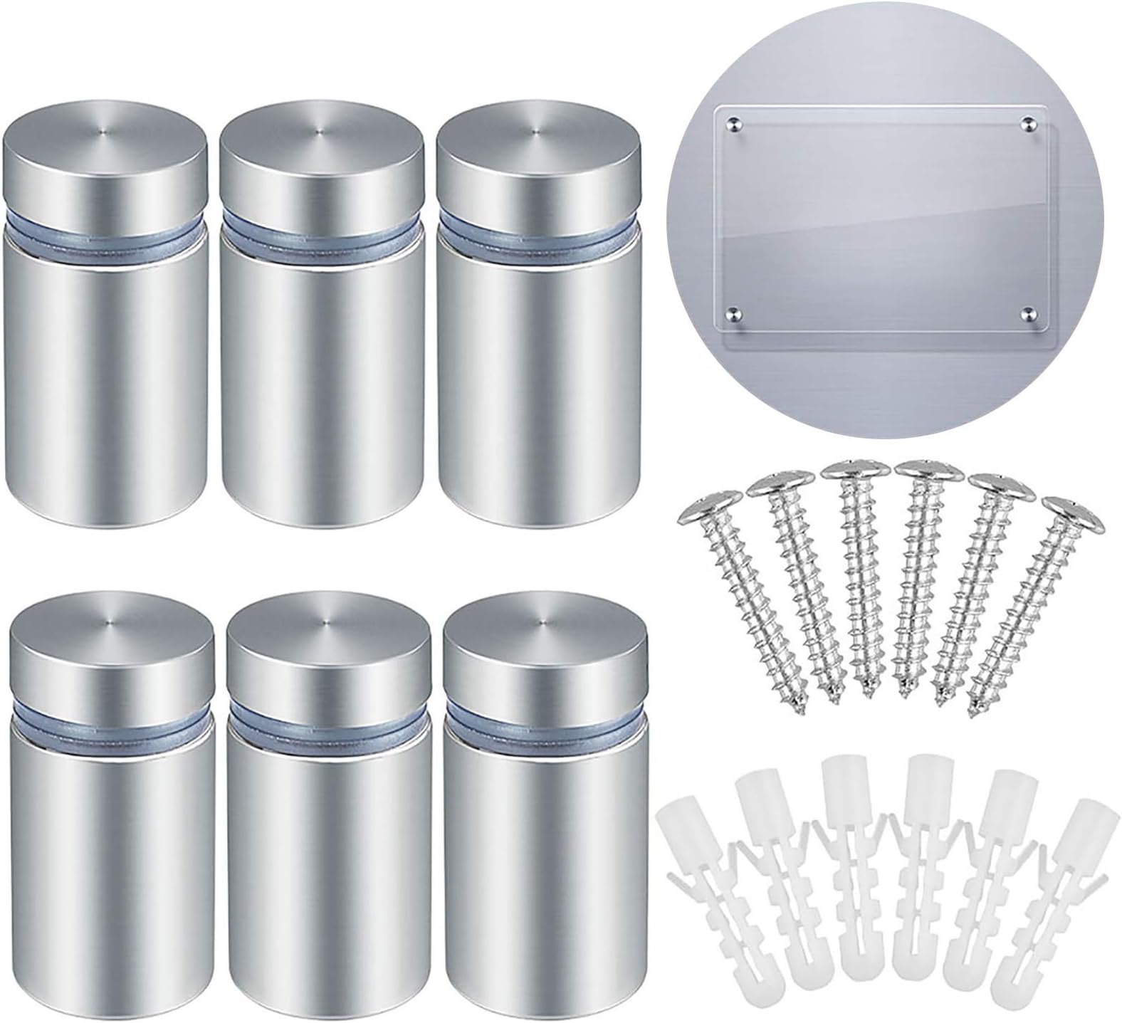 Tusenpy 20 Pcs Entretoise de Verre,Support Mural en Acier Inoxydable ...