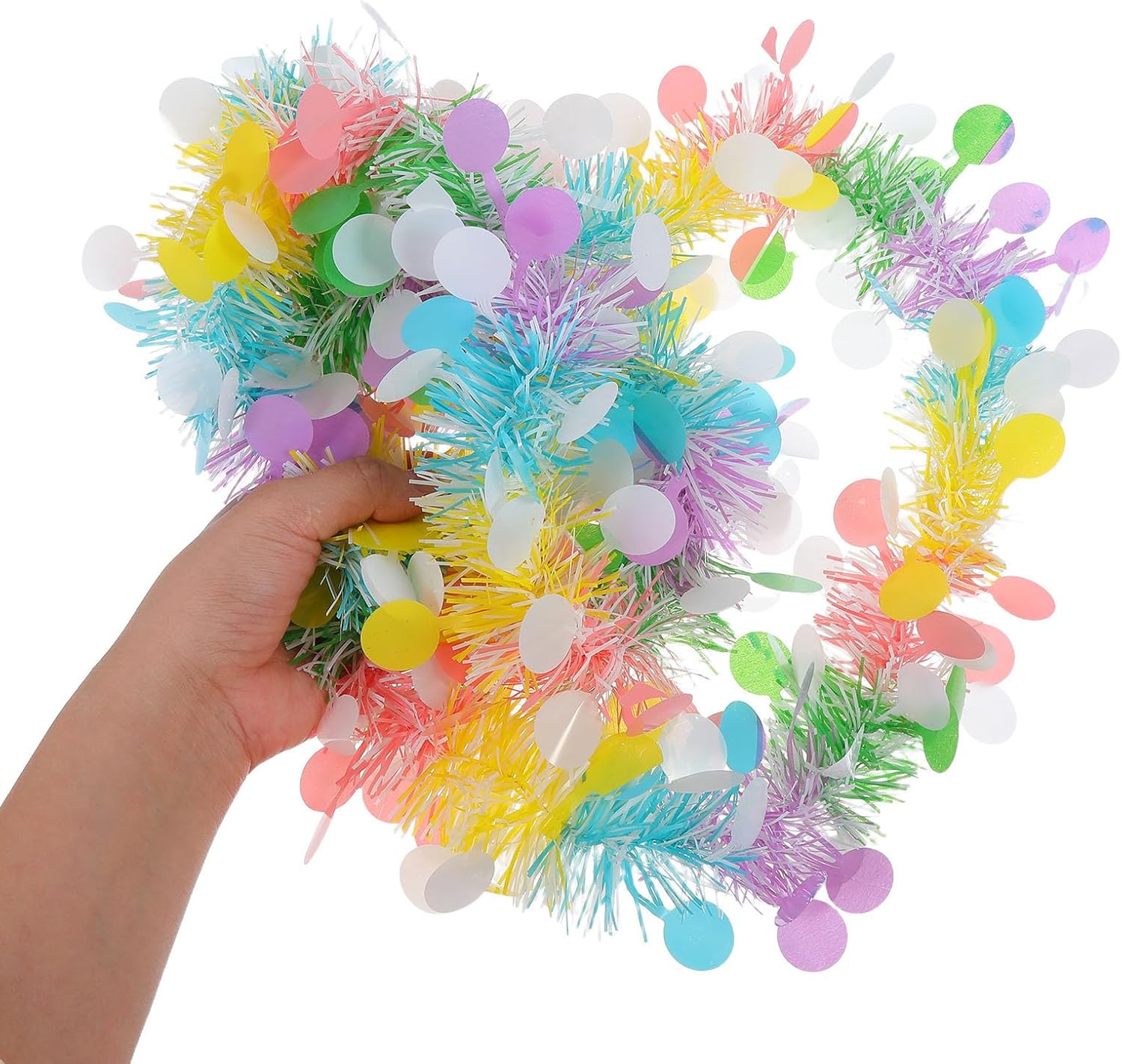 8pcs Decorative Plastic Tinsel Garland for Party Hanging Decor Easy Setup and Versatility, for Holiday Celebrations and Party Ceiling Decorations, 8 Strands