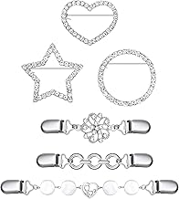 6 Pieces Dress Back Clips Retro Dress Cinch Clips for Women Girls Brooch Pins Cardigan Brooch Clip Vintage Sweater Shawl Clips Dress Pins (Elegant Style)