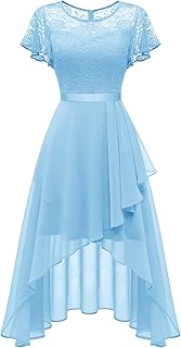Women's Formal Dress Ruffle Cocktail Party Dress Flutter Sleeve Fall Wedding Guest Dress - Buy now