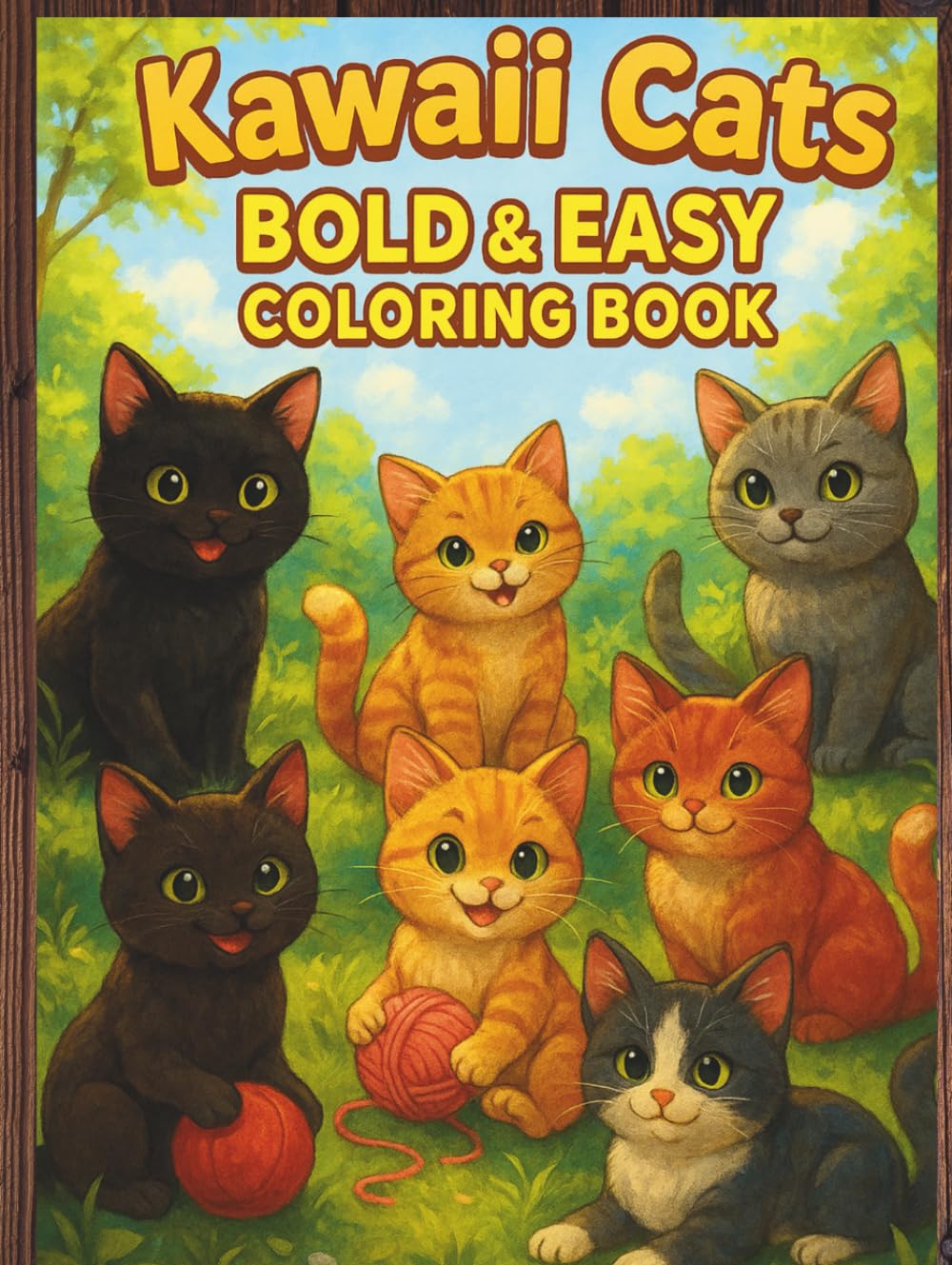 Kawaii Cats Bold and Easy Coloring Book: Cute & Adorable Minimalist Cat Designs for Stress-Free Coloring Fun: 50 Simple & Relaxing Cat Coloring Pages ... • Stress Relief • Fun & Creative Designs