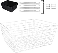 FOMAS Foldable Tricycle Basket: Large 46L Capacity Waterproof Rear Steel Cargo Basket for Adult 3-Wheel Trikes, Pet Carrier with Fabric Liner