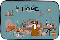 Vista 221 de Caroline's Treasures CK7824DDM - Tapete absorbente para secado de platos con diseño de bulldog inglés, rojo y blanco, para encimera de cocina, 14 x