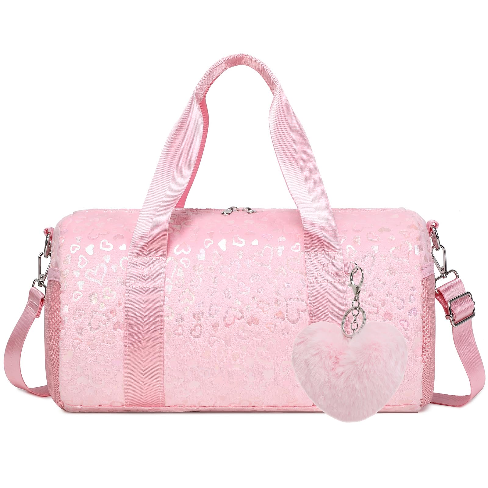 Kimwadalh Girls' Dance Bag Light Duffel for Kids Girl Gym Bags with Wet Separation Pocket, Ideal for Ballet Dance Sports Practice and Travel