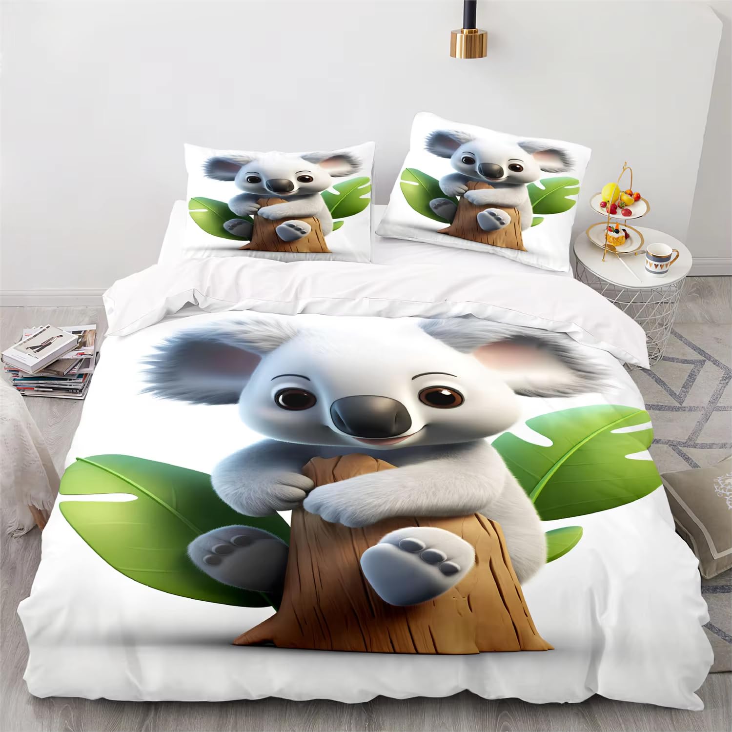 Housse de couette 140x200 koala microfibre respirante contre la transpiration