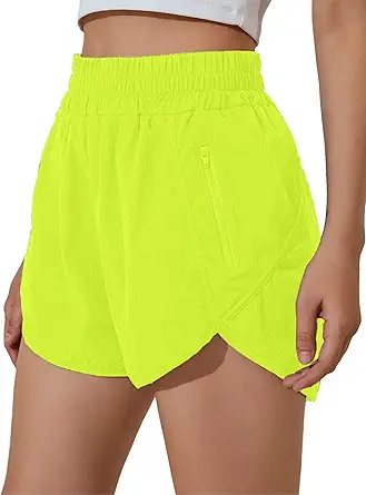 BMJL Women's Running Shorts Elastic High Waisted Shorts Pocket Sporty Workout Shorts Quick Dry Athletic Shorts Pants