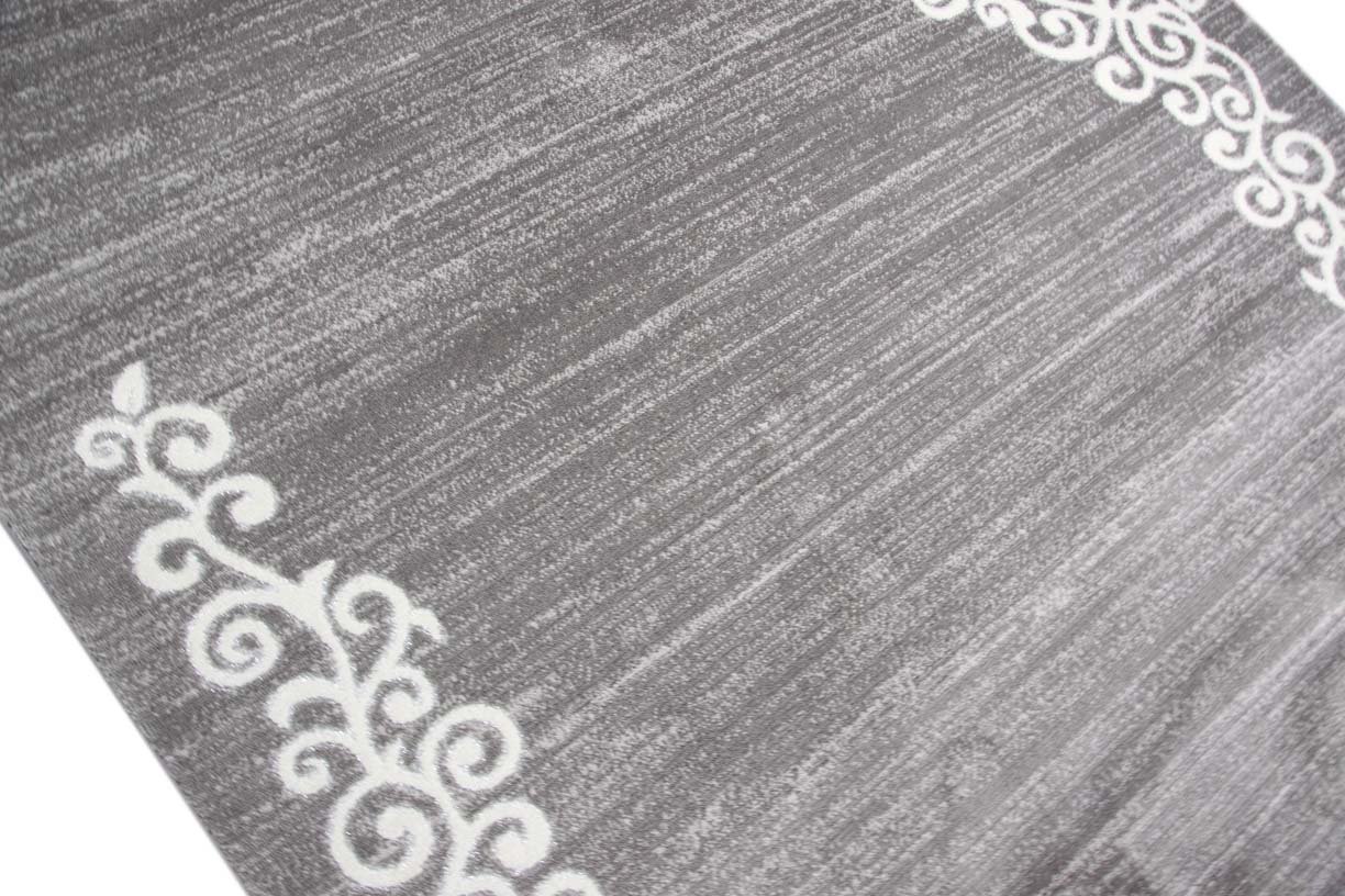 Traum Moderner Teppich Designer Teppich Orientteppich mit Glitzergarn Wohnzimmer Teppich mit Floral Muster Meliert in Grau Creme Größe 120x160 cm