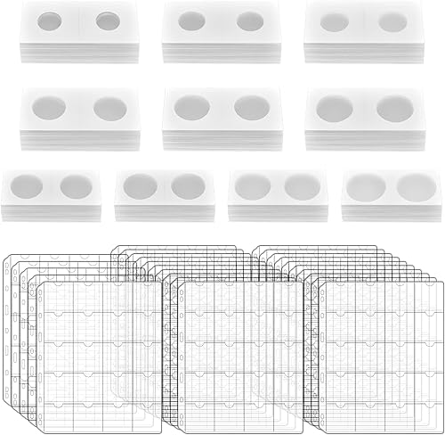 Soporte para monedas de cartón para coleccionistas con 25 hojas de bolsillo para monedas, 500 bolsillos para coleccionar monedas, protectores de
