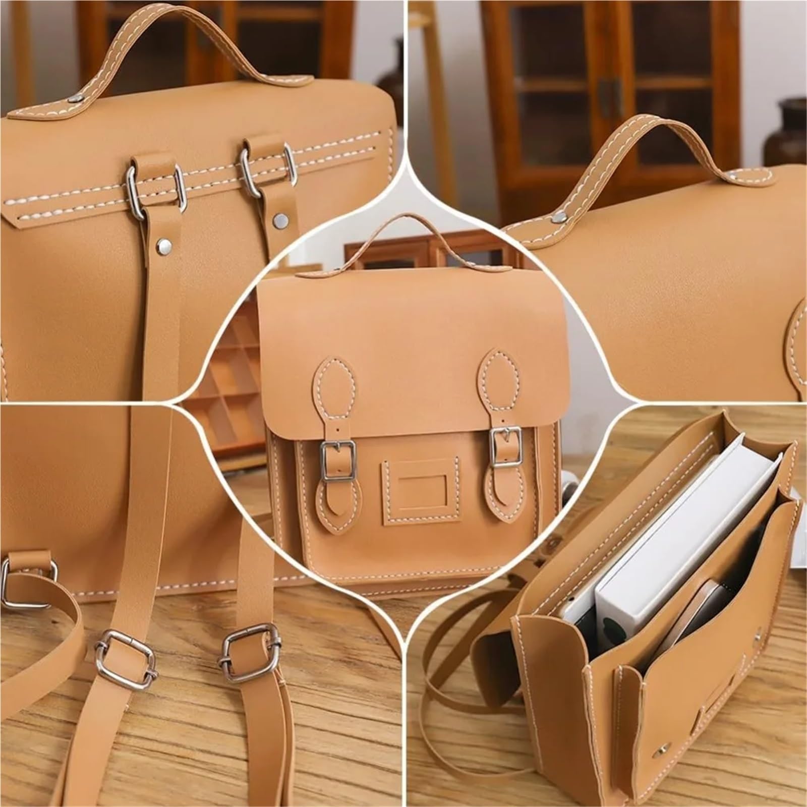 Kit de Bricolaje para Hacer Bolsas Kit de bricolaje for hacer mochilas de cuero sintético, kit completo de costura for bolsos de hombro de cuero, patrón de cuero hecho a mano, costura de bolsos.(Color