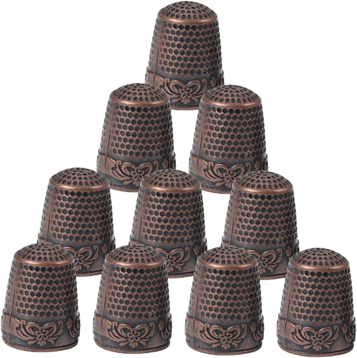 CORHAD 10pcs Vintage for Sewing and Quilting Finger Protector Tool for Hand Embroidery and Lightweight Thimble