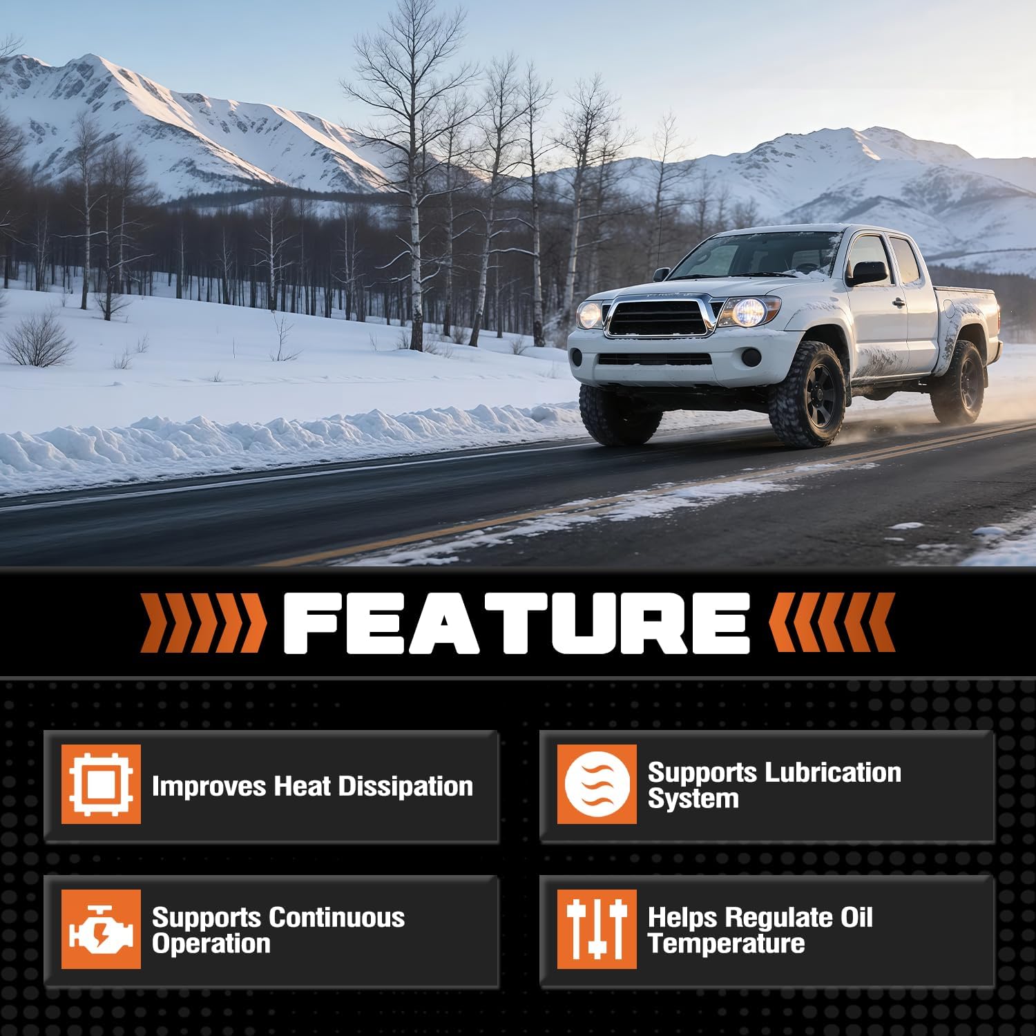 Oil Cooler Fit For Toyota Tacoma 1995-2004 Fit For Toyota 4Runner 1996-2002 Fit For Toyota T100 1995-1998 Engine Oil Cooler Replaces 1571062050 15710-62050