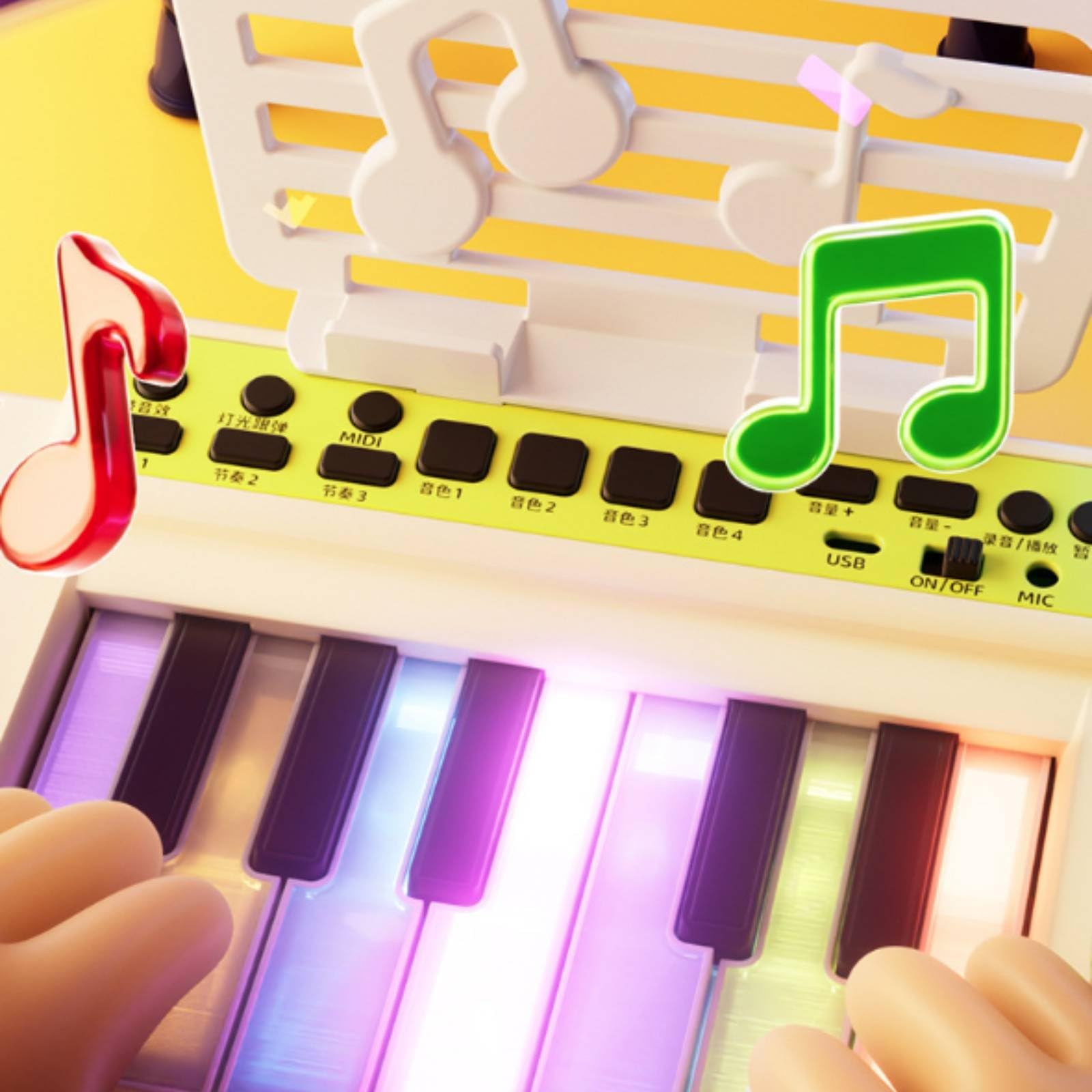 Pianola Bambini Tastiera Elettronica Giocattolo Mixer Musicale Giradischi Vocale con Effetti Interattivi Educativa per Attenzione Concentrazione Fantasia Adatta a Bambini Casa Scuola