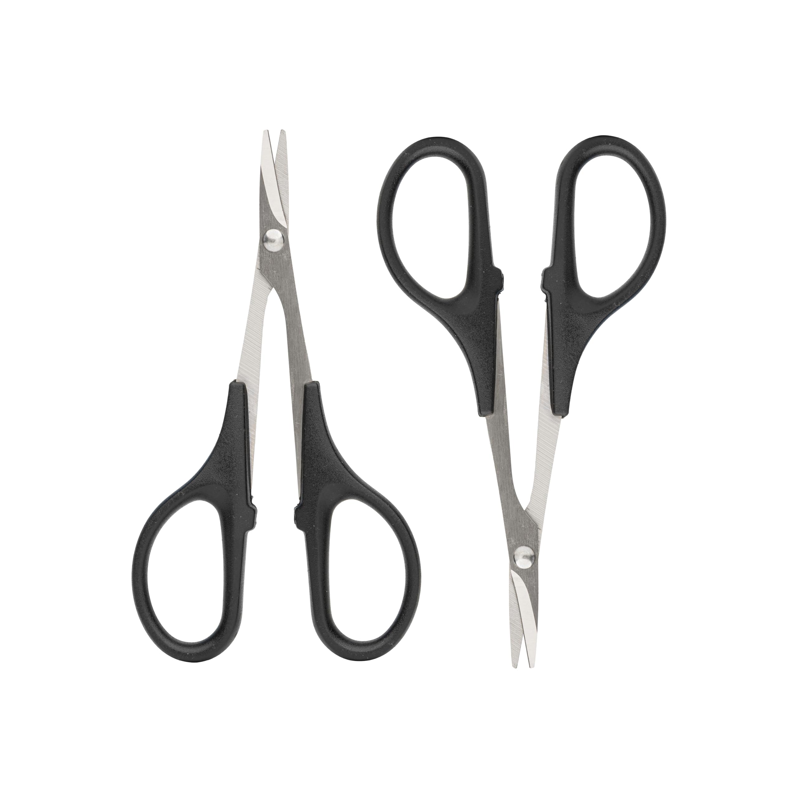 Modelcraft Curved and Straight Scissors for Cutting Lexan RC Bodies, Polycarbonate and Plastic, Steel Blades (Twin Pack)