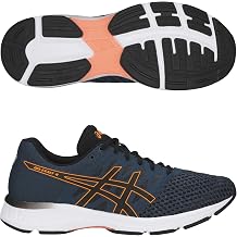 ASICS Men's Gel-Exalt 4 Running Shoes, Blue Dark Blue/Black/Shocking Orange 4990, 6.5 UK