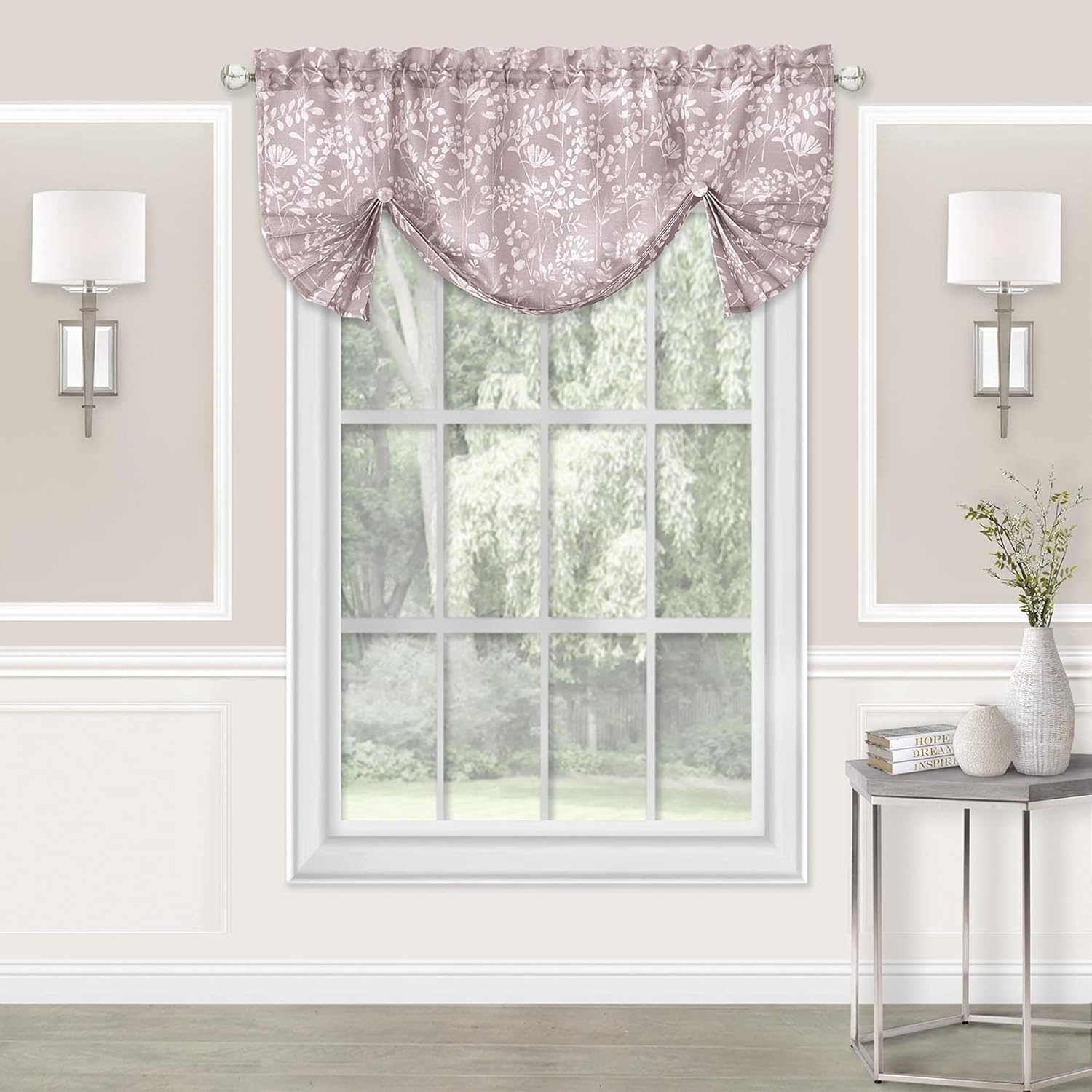ACHIM Charlotte Pleated Roman Valance - Blush