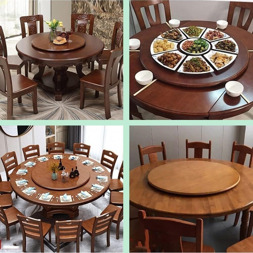 Extra Lar - Bandeja giratoria de madera maciza de 28 pulgadas, color nogal para mesas de comedor, ideal para restaurantes y hogares, para compartir alimentos y entretenimiento sin esfuerzo