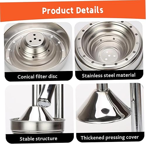 Miniatura 5 de Hand Juicer Press Stainless Steel Hand Press Manual Juicer, Effortless Fruit Squeezer for Oranges, Citrus, Lemons and More