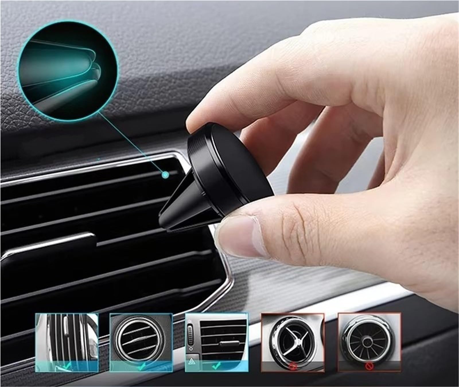Per Xiaomi Supporto Magnetico Universale Per Telefono Auto Supporto Sfiato D'aria Smartphone Supporto Cellulare GPS Cellulare Supporto Telefono Auto(Gold)