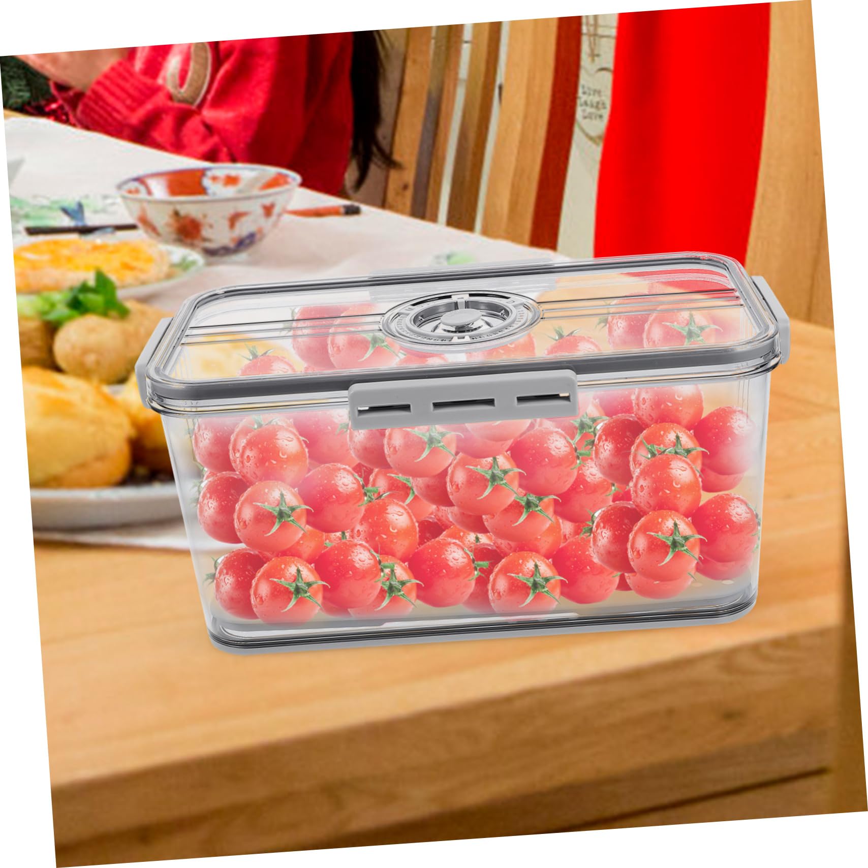 Ciieeo 2stücke Brotaufbewahrungsbehälter Mit Abtropfplatte Wiederverwendbare Frischhaltedose Für Brot Obst Und Leicht Zu Reinigen Transparent Für Kühlschrank Und Küche