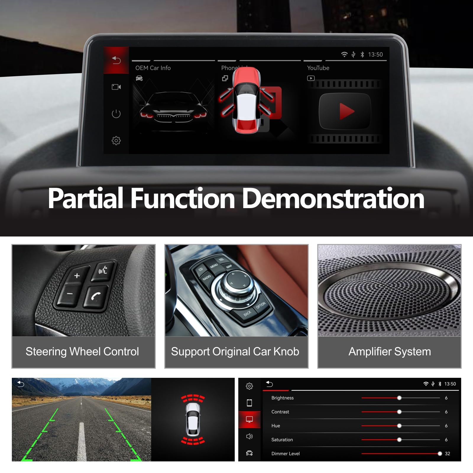 Autoradio pour BMW F20/F21/F23 Cabrio(2011-2016) F30/F31/F33/F34/F36/3GT (2012-2016) Stéréo sans Fil CarPlay/Android Auto Bluetooth RDS