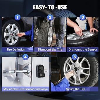 XTOOL TPMS Sensors, TS100 Tire Pressure Sensor, 2 in 1 (315MHz + 433MHz) | Programmed by TP150, TP300, TP380, TP500, TP580, 1 Pair