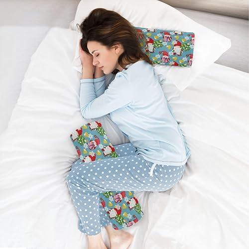 Miniatura 7 de Winter Gnomes Christmas Trees Bells Bolster Pillow Insert Neck Roll Pillow Memory Foam Soft Round Pillow Cylinder Pillows Couch Cervical