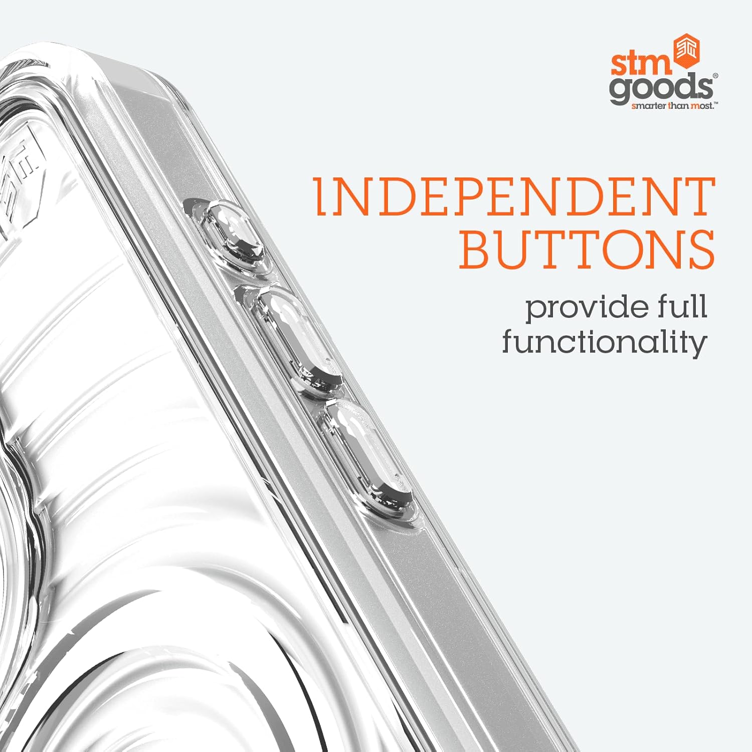 STM Reawaken Ripple MagSafe Case for iPhone 16 Plus - High-Clarity Polycarbonate, Impact Absorbing TPU & ClearShell Plating - Enhanced Drop Protection, Tactile Feedback for Greater Focus - Clear - Image 4