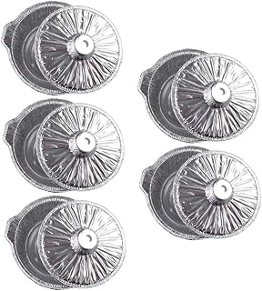 5pcs Aluminum Foil Pot Set with Lid 3500ml for Picnic BBQ | Sturdy High Temperature Resistant Silver Bakeware, Multifunctional Outdoor Prep, Recyclable Packaging for Camp Meals