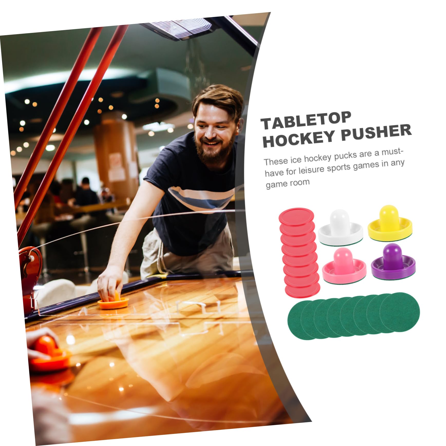 Set de Palets de Hockey Table Ronds Pousseur en Abs Lisse