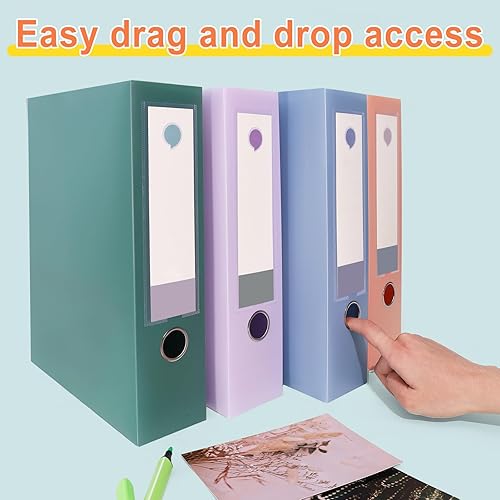 Miniatura 7 de Cajas de archivos de almacenamiento A4 de gran capacidad de plástico con tapa, 2.953 in de profundidad, caja de almacenamiento de documentos