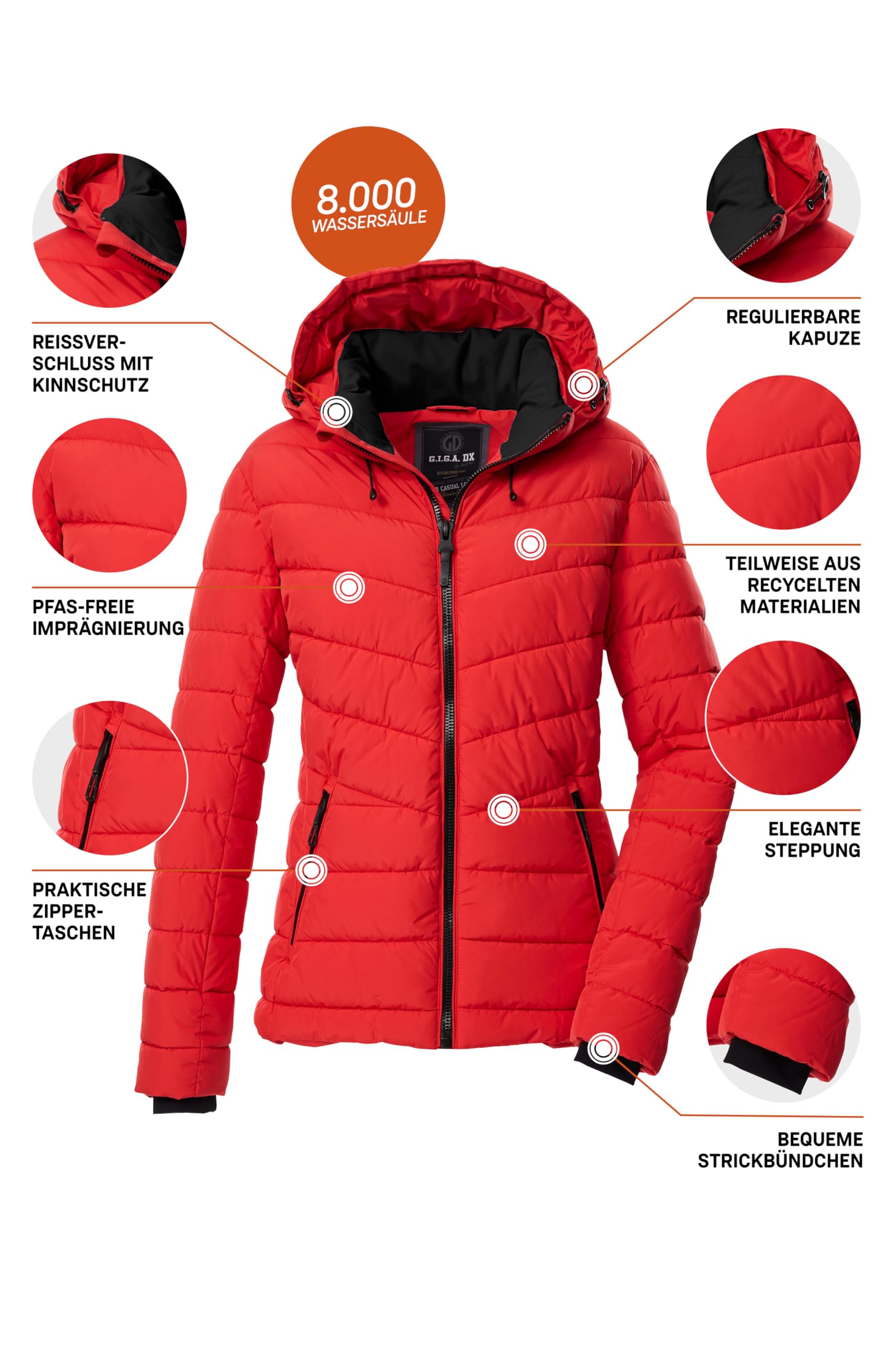 G.I.G.A. DX Gw 32 Wmn Qltd Jckt Veste matelassée/fonctionnelle en aspect duvet avec capuche amovible Femme