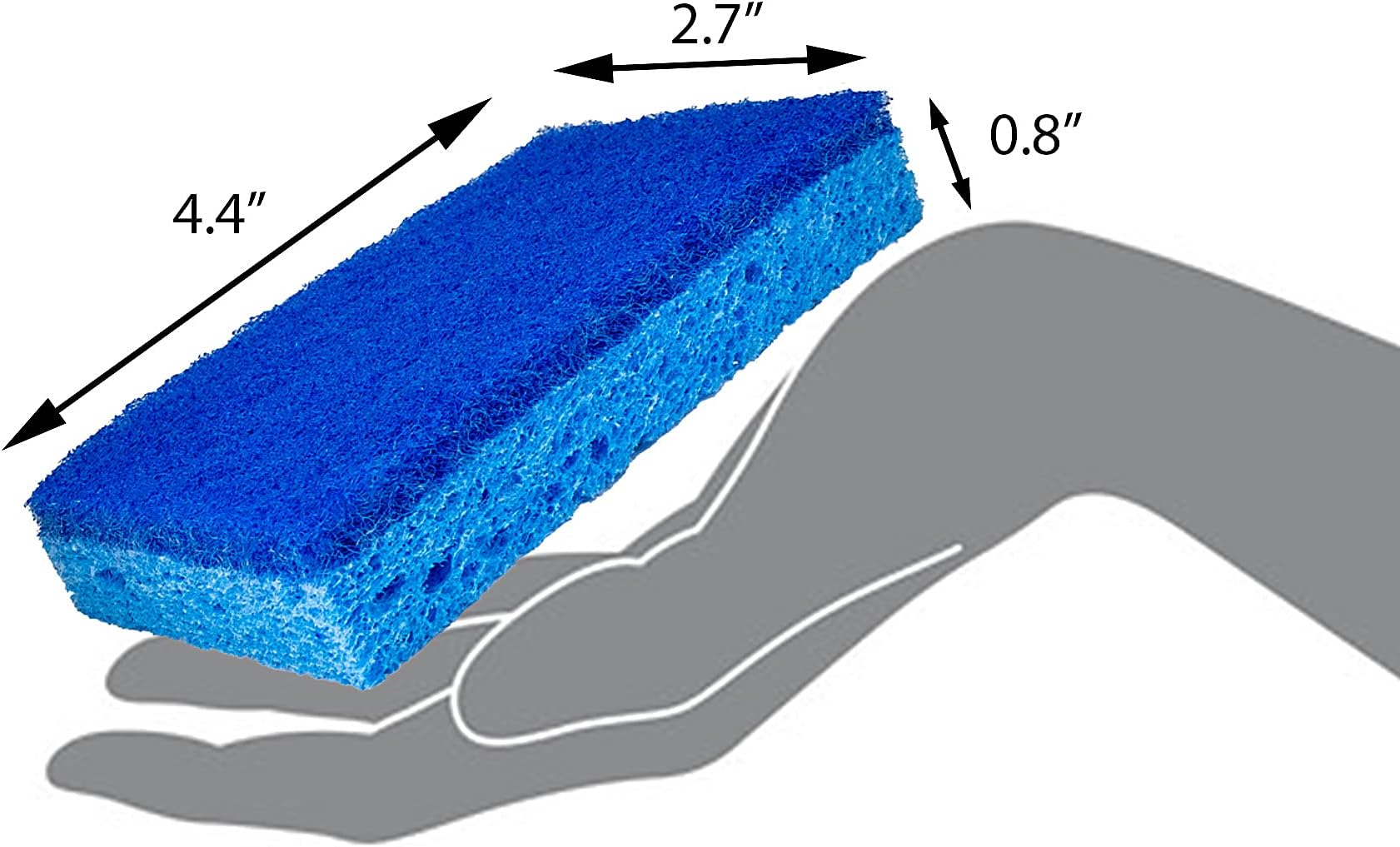 Amazon Basics Non Scratch Scrub Sponges, Blue, 4.4 x 2.7 x 0.8