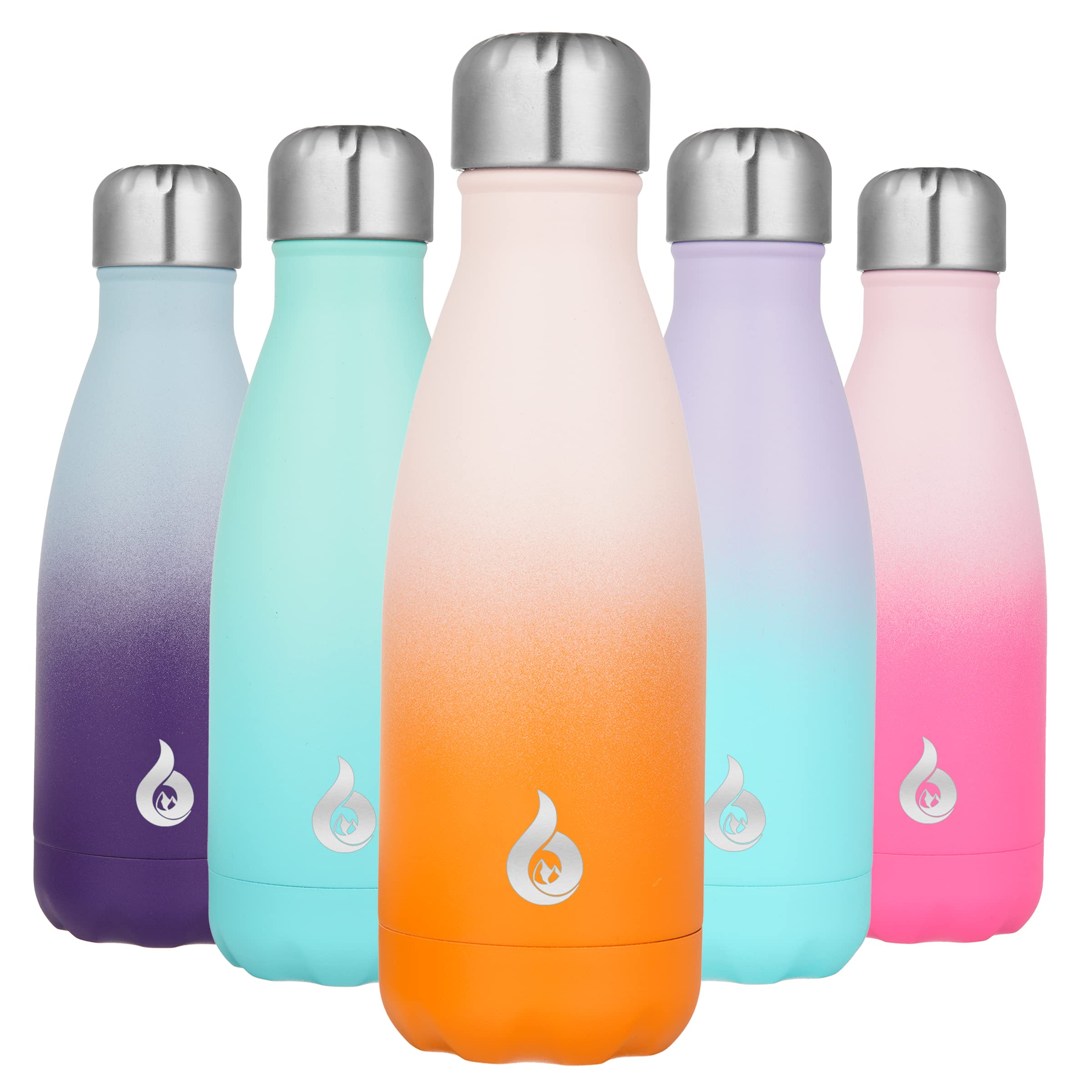 BJPKPK 12 oz Small Insulated Water Bottle, Stainless Steel, Leak Proof | Double Wall Vacuum, Keeps Hot/Cold, Sweatproof, BPA Free, Spill Proof, Travel & Sports, Coral Coral 12 Ounces