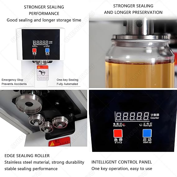 Commercial Automatic Can Sealer Machine with Stronger Motor White